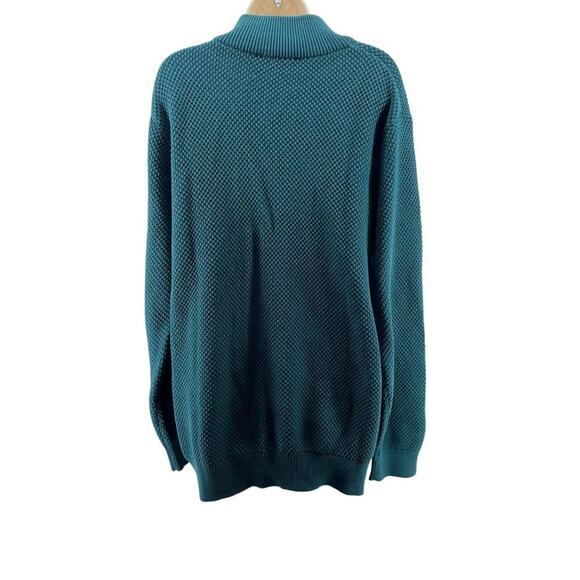 Vineyards Vines Deep Juniper Waffle Knit 1/4 Zip Sweater Jumper XL - Picture 5 of 5